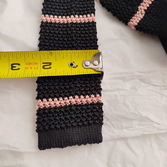 RALPH Purple Label knit tie Mens skinny striped silk tie - Picture 5 of 11